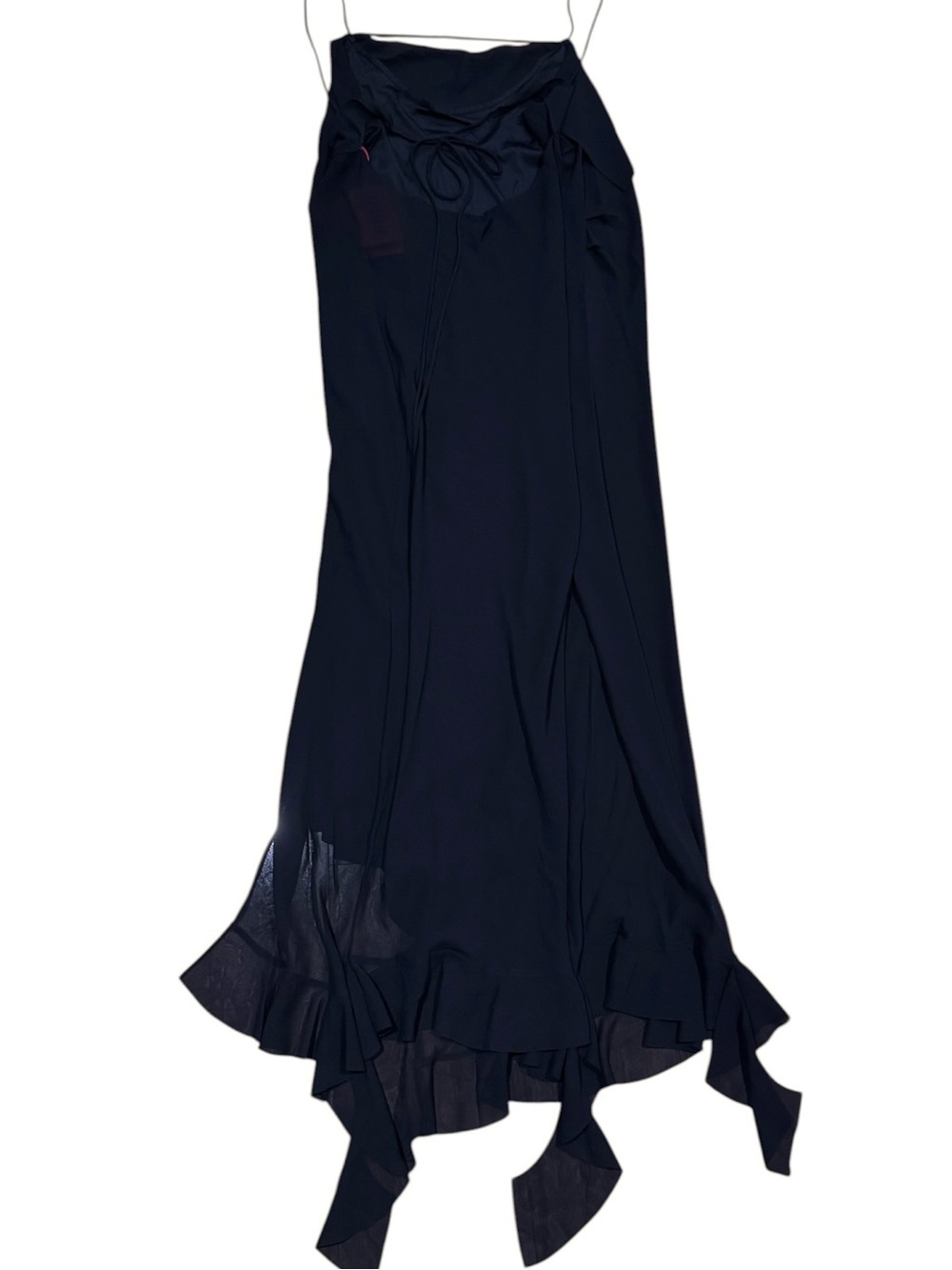 HUGO Hugo Boss Sz 12 Dress Kamani sleeveless midi asymmetrical Shift Black Goth - Picture 6 of 14